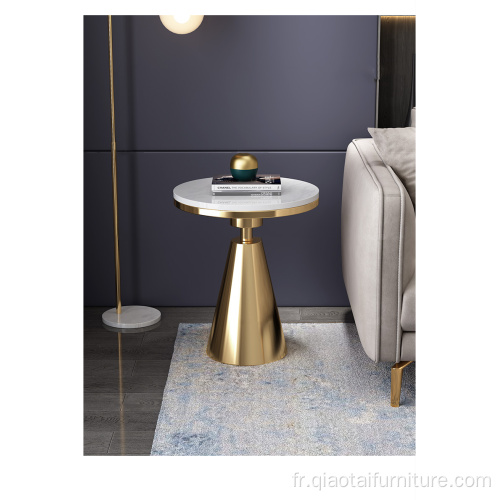 Tables basses en marbre LuxuryRound en acier inoxydable